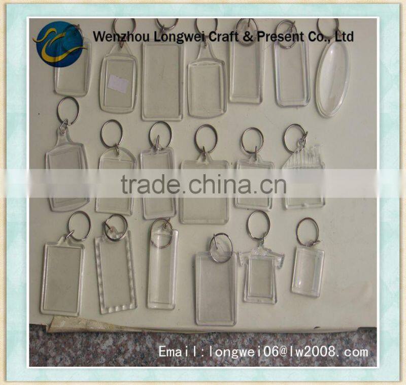 blank clear acrylic photo keychain/metal key ring/retractable key ring