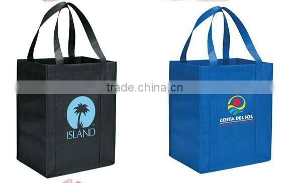 2015 promotional custom printed non woven reusable grocery bag for shopping