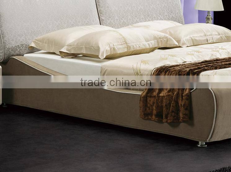 Latest Design Modern Bedroom Furniture Fabric Wooden Bed B800134