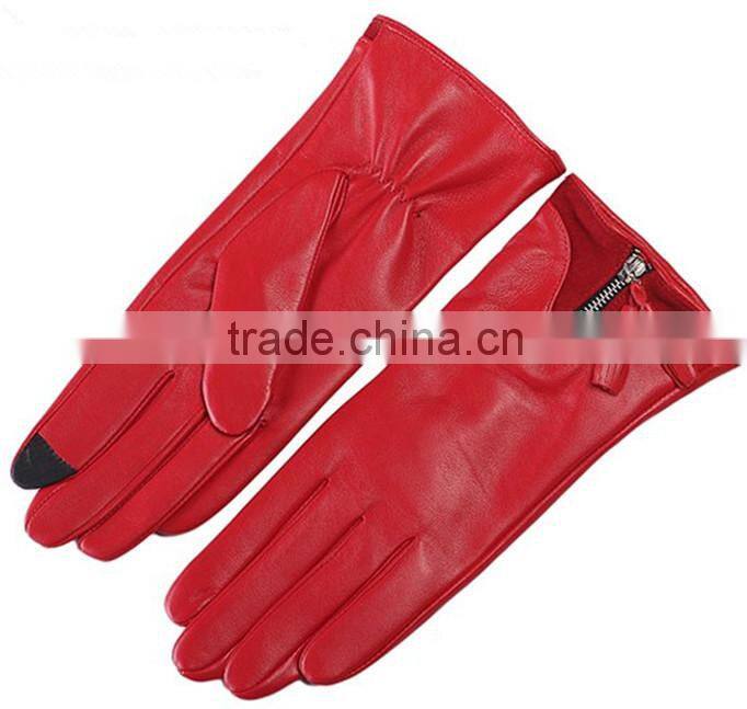 Hot sale ,Ladies Wearing Touch screen Leather Gloves