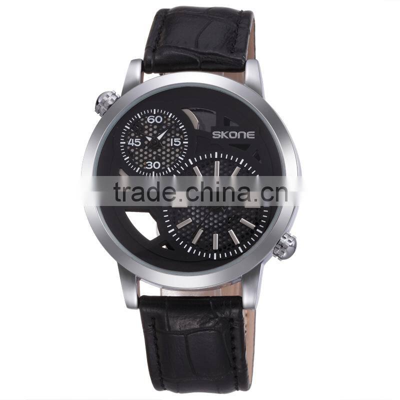 SKONE 9248 Hot Selling See Through Dual Time Zone 2014 Men Watches
