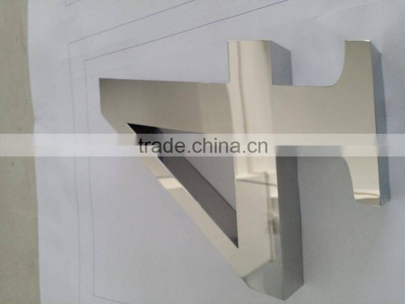 Top quality laser custting anti-rust polished 3d stainless steel sign letter