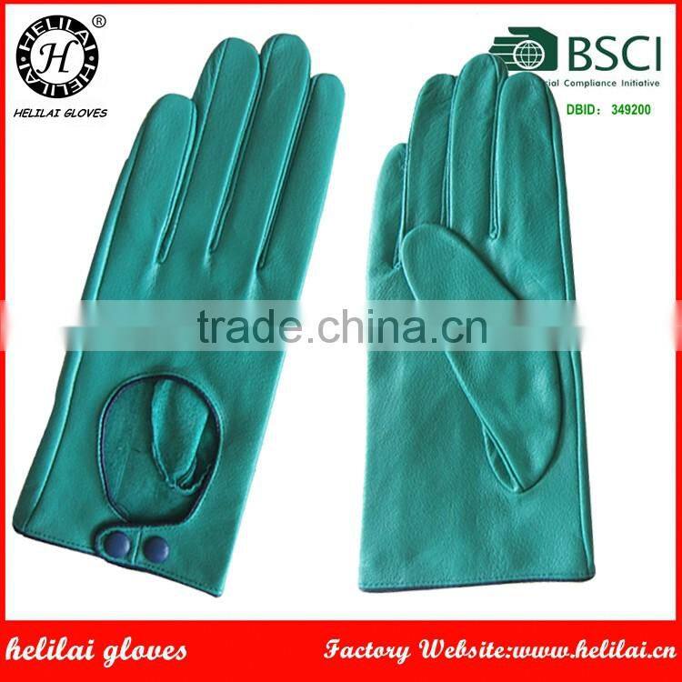 Helilai Hot selling Ladies Unlined Sheep Leather Gloves Women Winter Leather Motorcycle Gloves