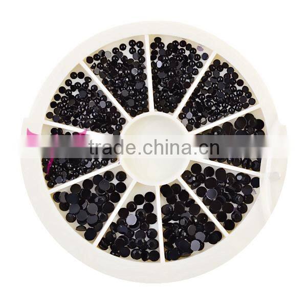 New arrival 12 colors round 3D nail decoration with glitter powder