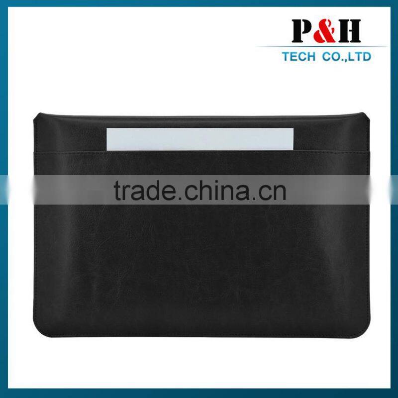 2015 business syle leather portfolio case for 12 inch tablet or laptop