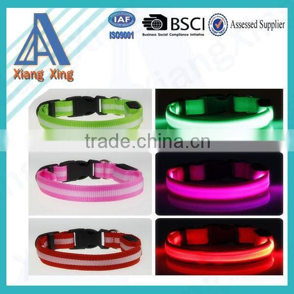LED Light Pet Collars Large and Small Dog Collar Nylon Webbing Collar Glow Flashing&Safety Necklace For Pets
