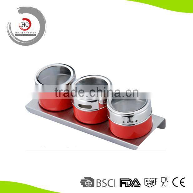 Stainless steel magnetic spice jar magnetic spice rack magnetic spice container HC-FG1