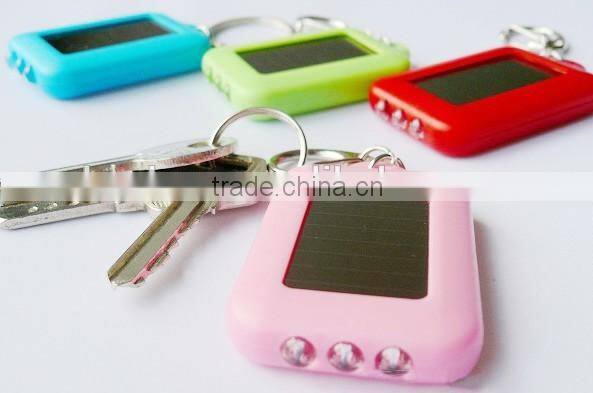Factory direct cheap solar flashlight keychain custom promotional gifts