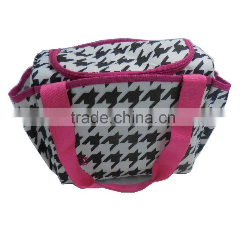colorful eco-friendly nylon material insulated lunch cooler tote bag/picnic bag with handle/lanyard/strap, ladies handbag