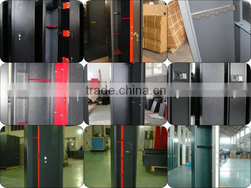 Key lock gun safe with wooden cherry