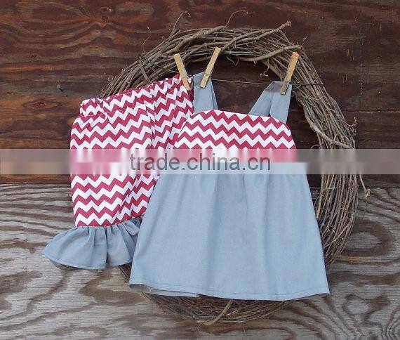 2016 New Design 100% Cotton Baby Girls Boutique Clothing Adorable Colorful Stripe Baby Kids Clothing Sets