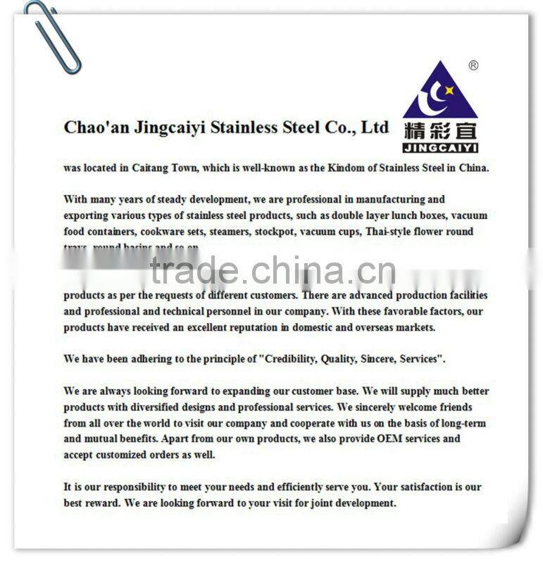 201# Stainless Steel Tableware Double-ply warm lunch container