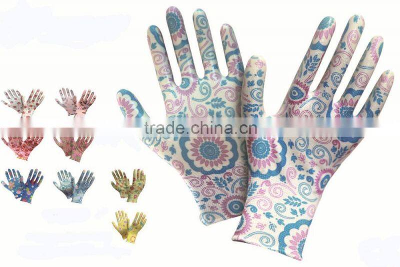 Polyester Shell Nitrile Coated Women Garden working gloves