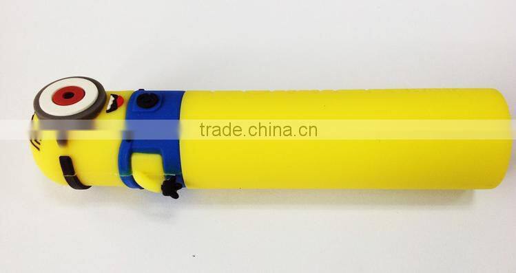 2014 New PVC cartoon minions style mobile power bank 2000mah/2200mah/2600mah