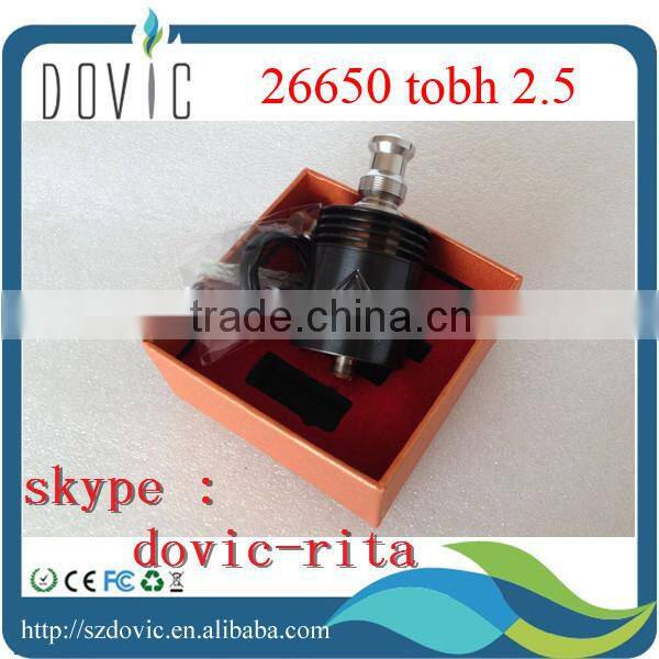 Newest 26650 tobh atty V2.5 1:1 rda/rba top selling 30mm 26650 tobh v2.5