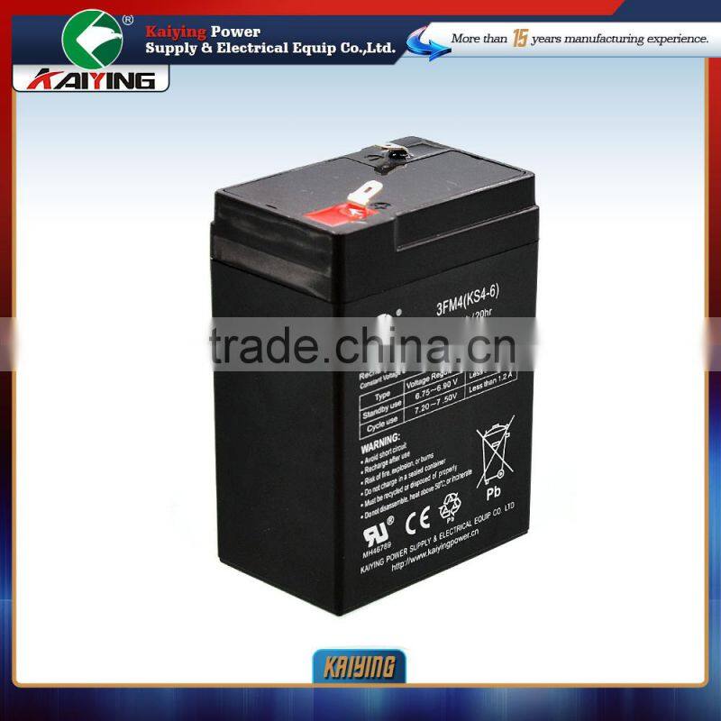 China 4V4AH Rechargeable Battery Free Maintenance Lead Acid Battery