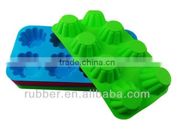 Folding Flower Shape 8 Cups Silicone mould for cake decoration