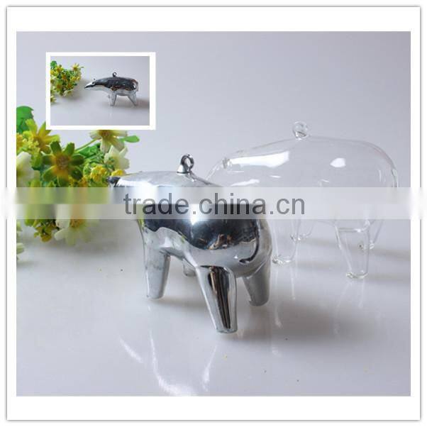Hot Selling Cheap Animal Shape Tableware Christmas Coated Pyrex Glass Indoor Decoration