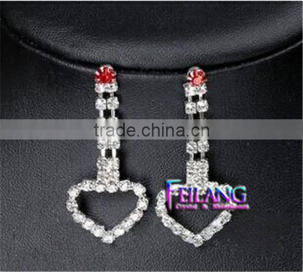 Hotsales Double Heart Shape Earrings Pendant Earrings Double Chains