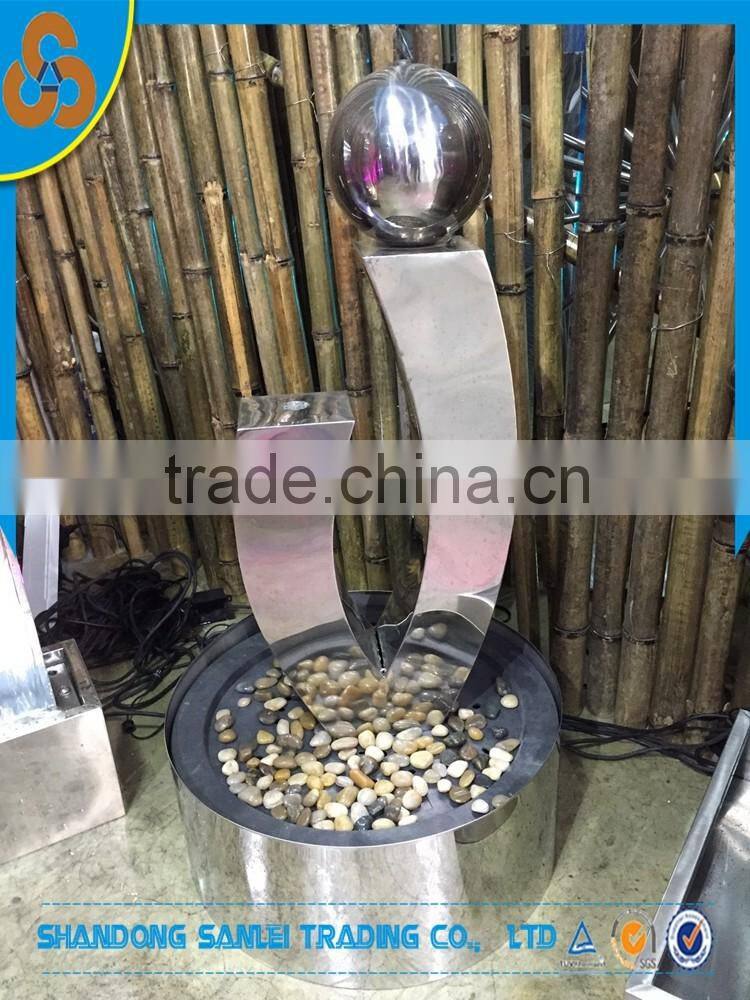 indoor decoration rectangle brown stainless steel water fountain for sale