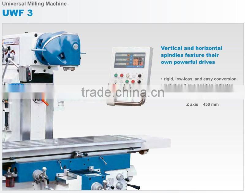 Universal Milling Machine UWF3 with more travels and infinitely variable speed