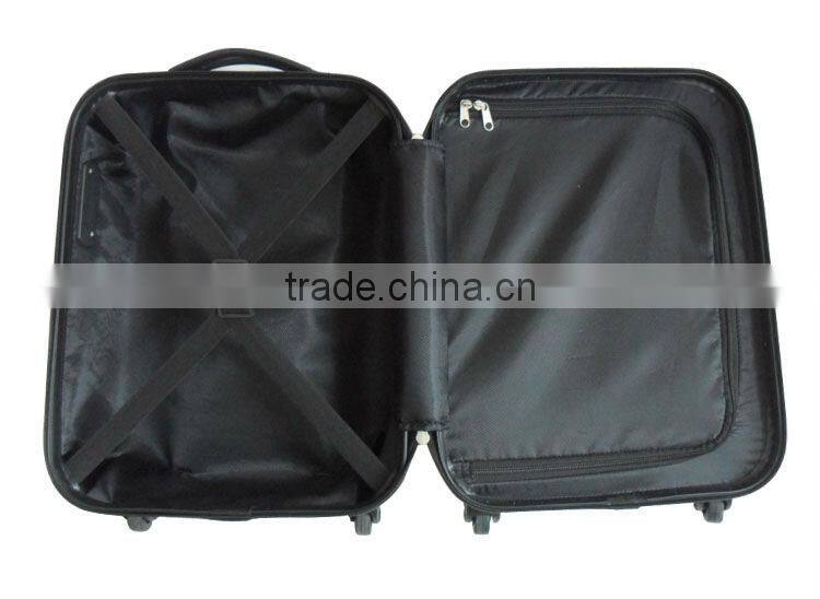 2014 china supplier simple accessories cheap price 3pcs abs trolley luggge set 16'' 18''cabin size travel case four wheels