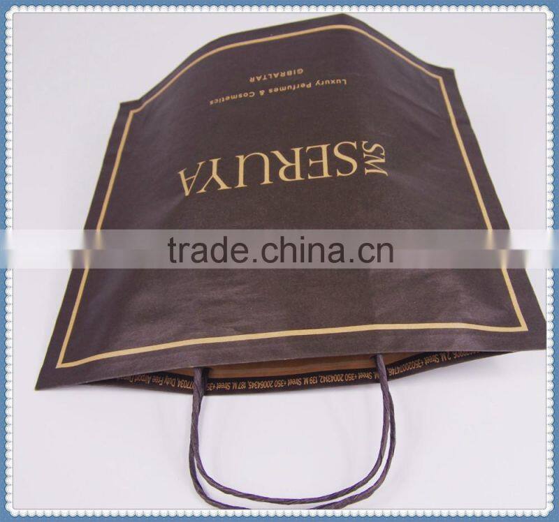 2016Economic low cost brown kraft paper bag&new easy bag for cosmetic with twisted patch handle