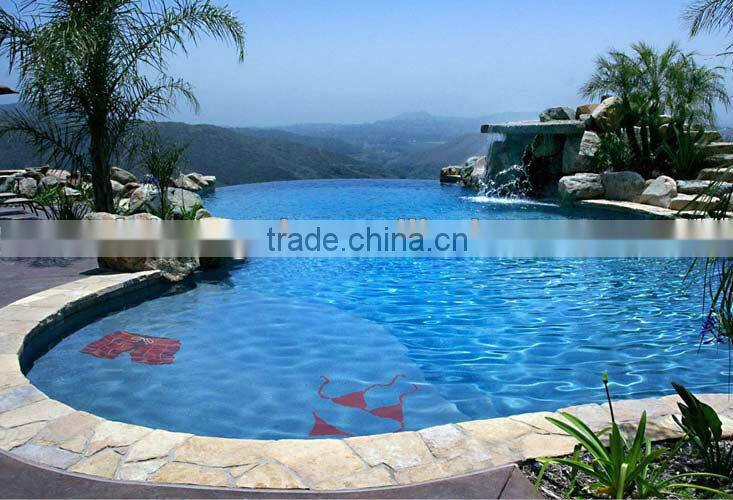 Blue gold silk pool mosaic glass tiles HG-GX003