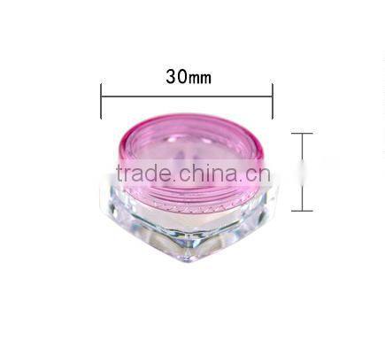 3g Clear Plastic jar container with plastic lid cap