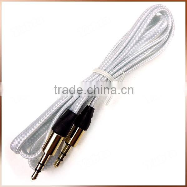 120cm Male To Male Shoelace Flat Braided 3.5mm Audio Cable