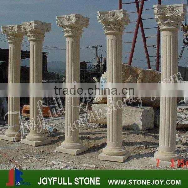 White Round Roman Marble Column