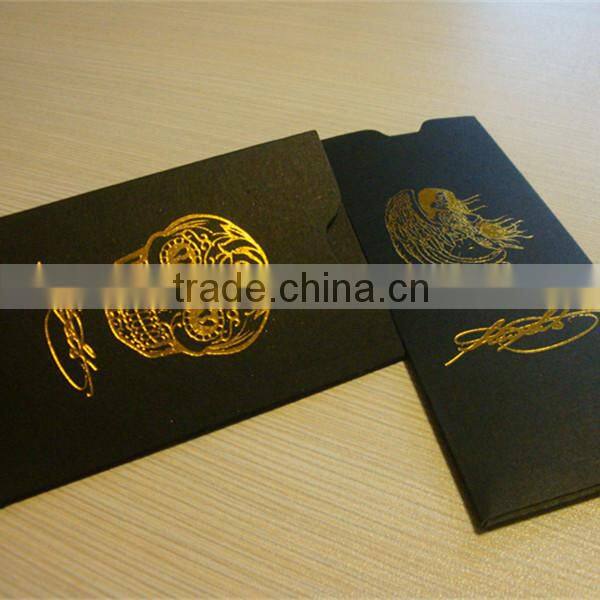 Luxury customized black cardboard envelope