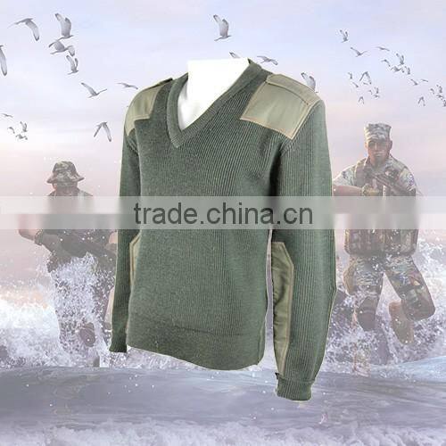 Olive green tactical military sweater knitting military Cardigan pullover