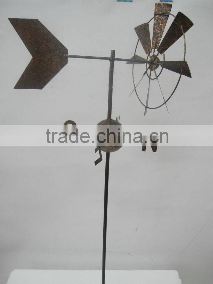 wholesale decorative metal garden bicycle stake windmill