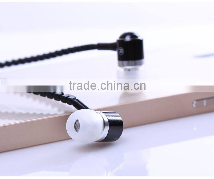 Newest Headphone Headset Zipper Metal Earphone Wired In-ear Earphones auricular Earbuds Accept Customize For Samsung S7