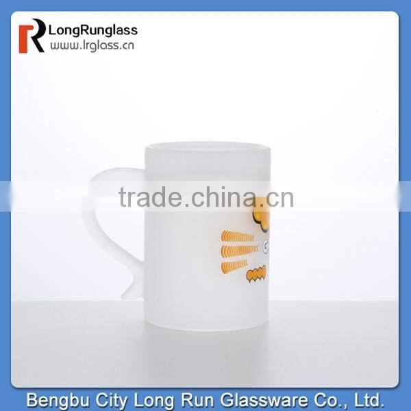LongRun 10oz frosted water glass mug with sprinting