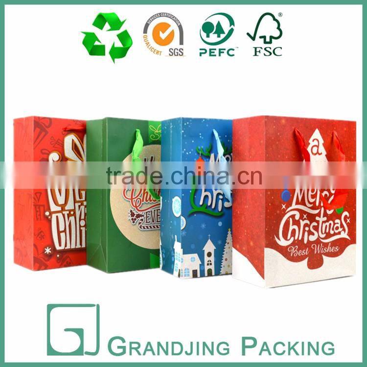 Custom promotion high quality Christmas gift paper bag