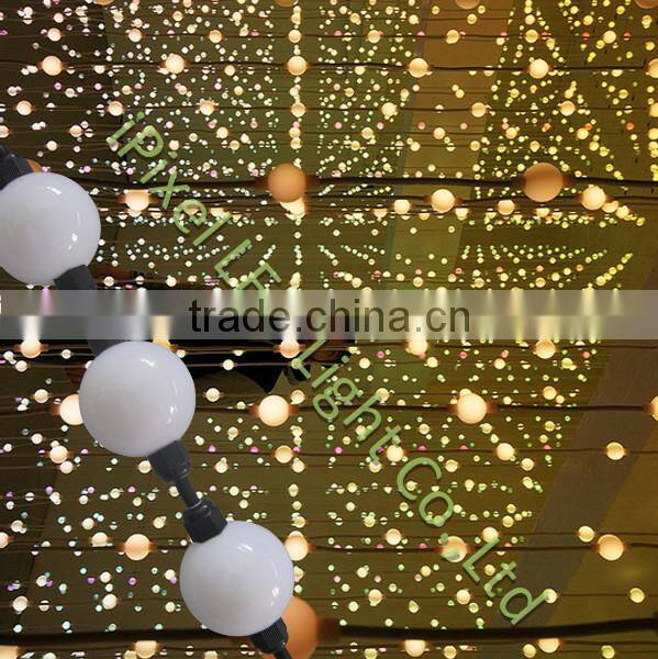 iPixel LED 50mm high lumen ws2801rgb led pixel round ball string in holiday lighting