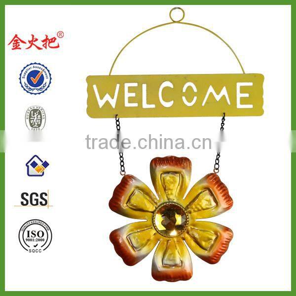 2015 Hot Sale Low Price Top Quality Metal welcome boards for garden decoration