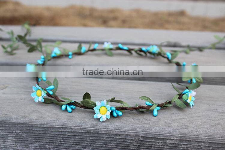 Artificial Bridal Head Wreath Paper Flower Head Garland for Festival and Wedding