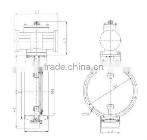 Pneumatic ventilation butterfly valve