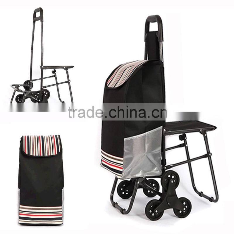 six wheels foldable shopping trolley bag