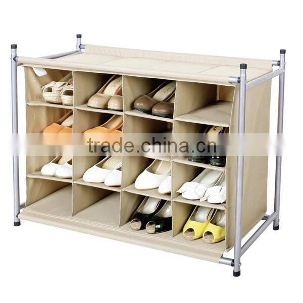 16-Pairs Free Standing High Quality Non wowen Shoe Rack Display Organizer