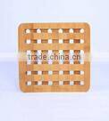 Eco-friendly Feature Square Bamboo Wood Heated Drink Carved Coaster