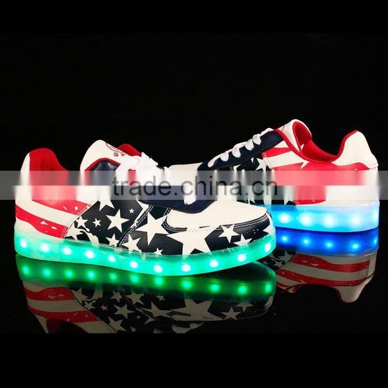 Hot Selling Rechargeable LED Light High Quality Flag Shoes Light Up Shoes
