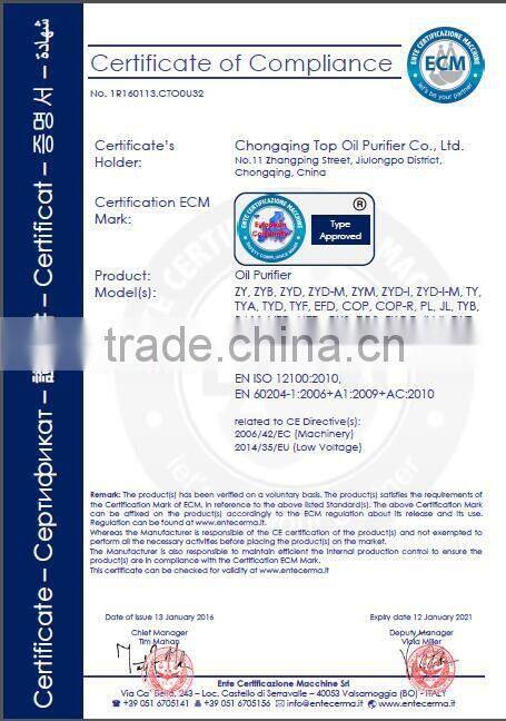 High Yield Used Cooking Oil Recycling Machine