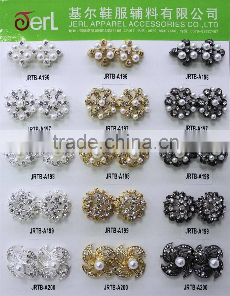 High Quality Copper Metal Pair Rhinestone Buckle For Wedding Invitation