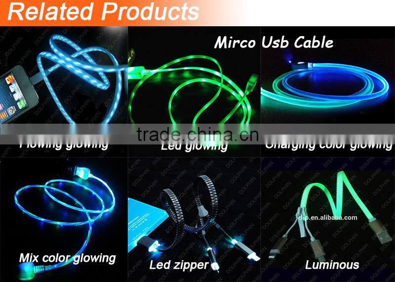 new products 2016 LED light micro usb cable for samsung