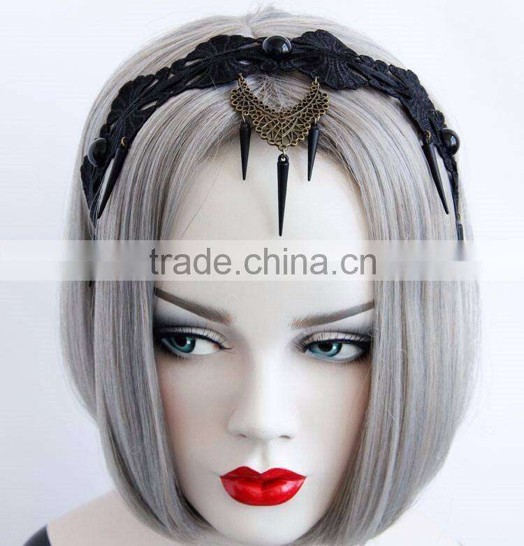 MYLOVE women rivet hair accessory black lace headband