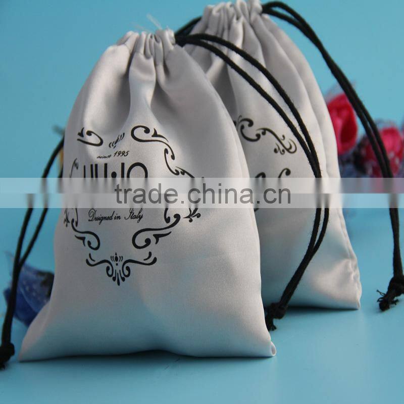 Wholesale eco friendly recyclable cheap satin/organza drawstring shoe dust sample bag